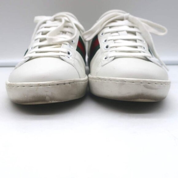 Gucci Ace Bee-Embroidered Fold Down Sneakers White Leather Size 35.5 - Picture 9 of 16